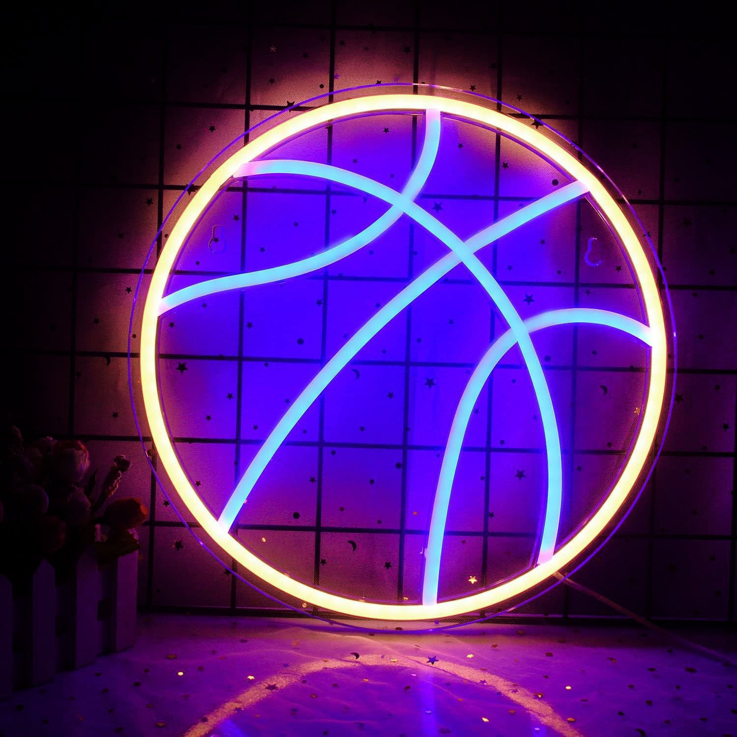 Letrero de neón LED decorativo de baloncesto