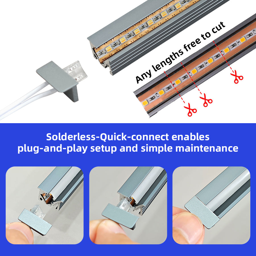 45° Recessed Cabinet Linear Light – Solderless LED Strip