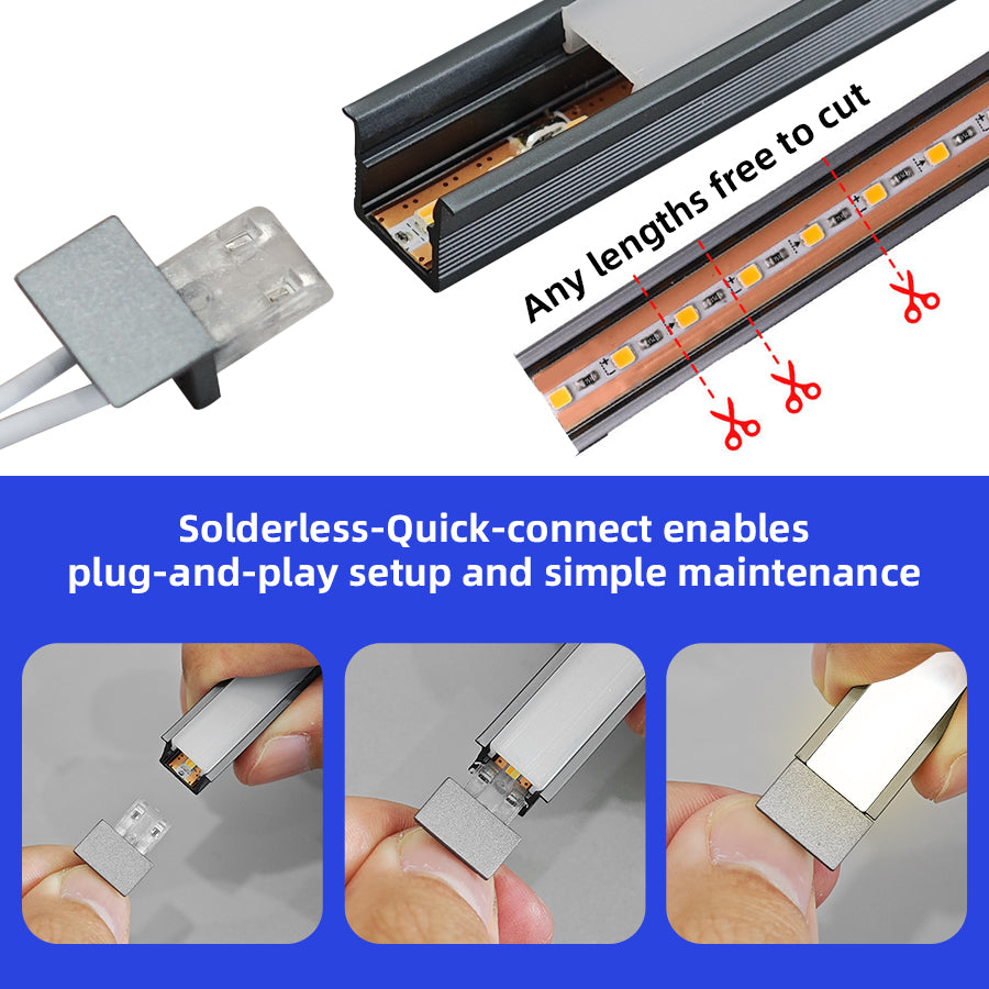 Recessed Cabinet Linear Light – Solderless LED Strip System