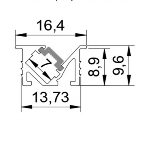 SYP-C0913 Recessed Cabinet Linear Light - 45° Angled Glow